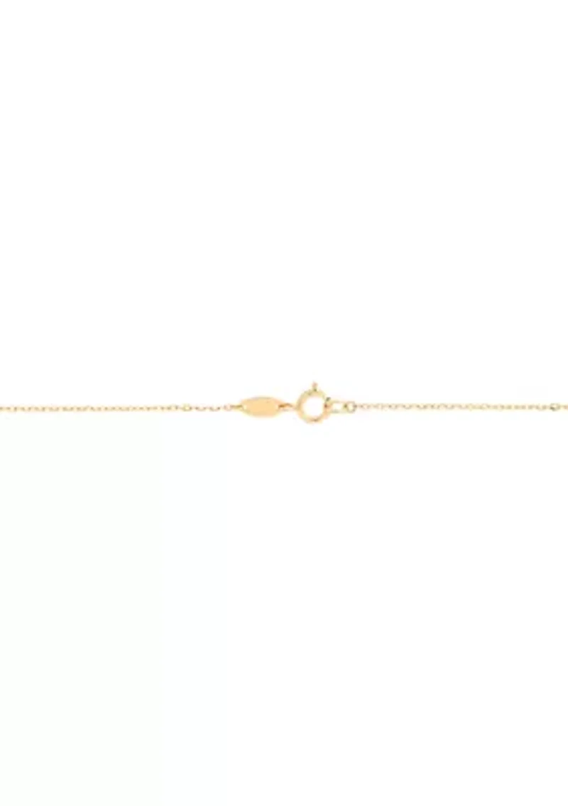 Heart and Bead Necklace in 14K Yellow Gold