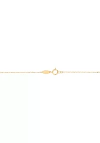 Heart and Bead Necklace in 14K Yellow Gold