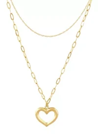 Heart Lariat Necklace in 14K Yellow Gold