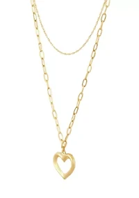 Heart Lariat Necklace in 14K Yellow Gold