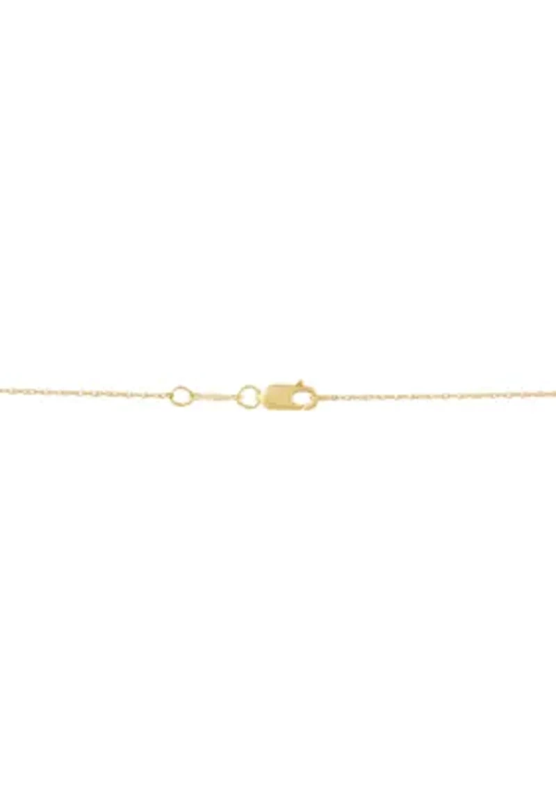 Heart Lariat Necklace in 14K Yellow Gold