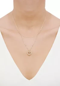 Heart Lariat Necklace in 14K Yellow Gold