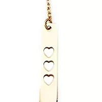 Double Bar with Heart and Mom Necklace in 14K Yellow Gold