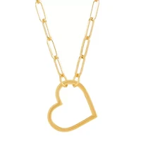 14K Yellow Gold Open Heart Necklace