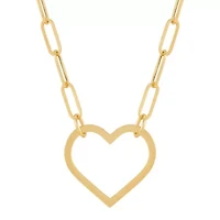 14K Yellow Gold Open Heart Necklace