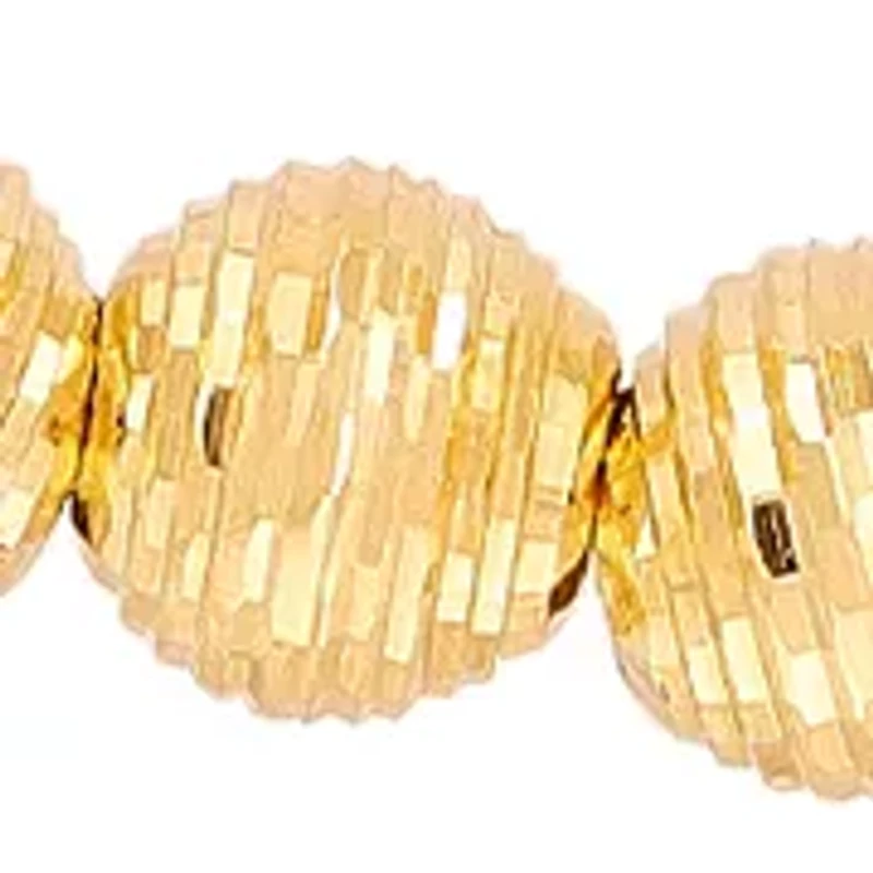 Hollow Disco Beads Necklace in 14K Yellow Gold