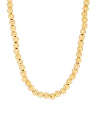 Hollow Disco Beads Necklace in 14K Yellow Gold