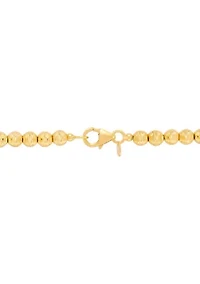 Hollow Disco Beads Necklace in 14K Yellow Gold