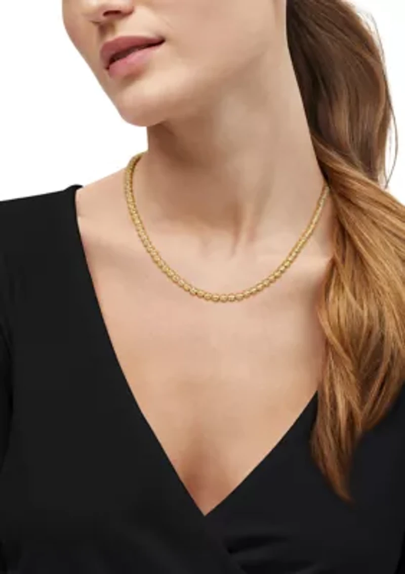 Hollow Disco Beads Necklace in 14K Yellow Gold