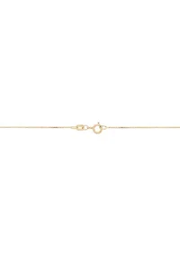 Tube Cross Pendant Necklace with 18" Box Chain in 14K Yellow Gold