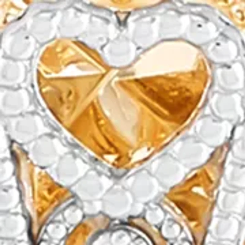 Double Decker Cross Pendant Necklace with 18" Box Chain in 14K Yellow and White Gold