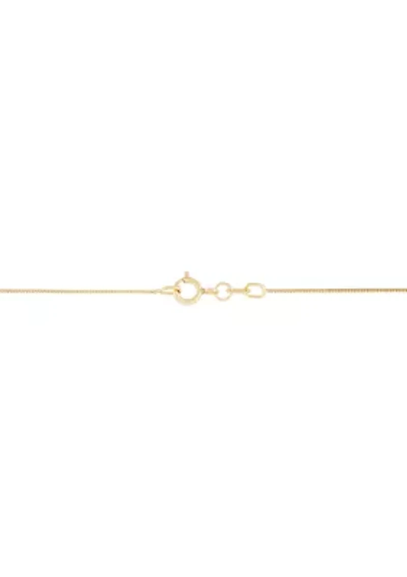Double Decker Cross Pendant Necklace with 18" Box Chain in 14K Yellow and White Gold
