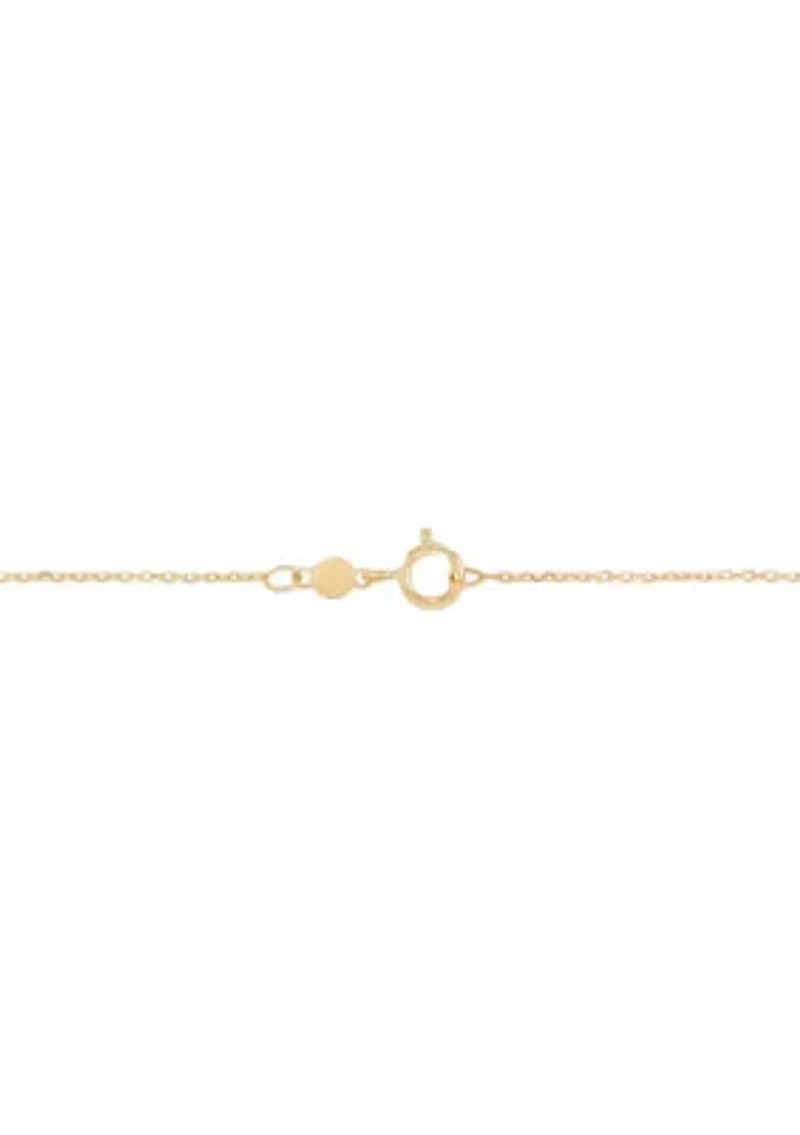 Cross Pendant with 18" Cable Chain in 14K Yellow Gold
