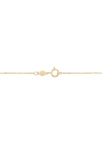 Cross Pendant with 18" Cable Chain in 14K Yellow Gold