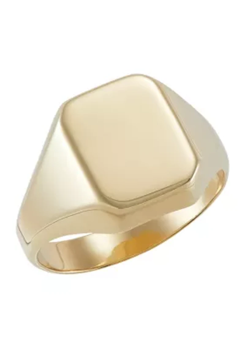 Cushion Signet Ring in 14K Yellow Gold
