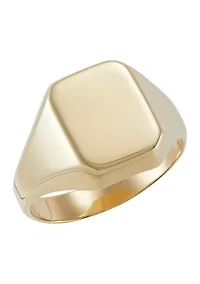Cushion Signet Ring in 14K Yellow Gold