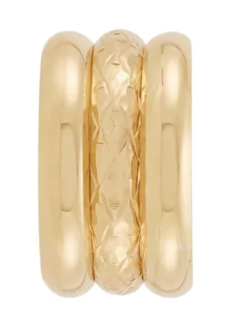 Triple Band Ring in 14K Yellow Gold