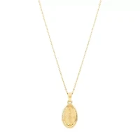 14K Yellow Gold Medal Pendant Necklace