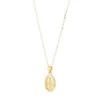 14K Yellow Gold Medal Pendant Necklace
