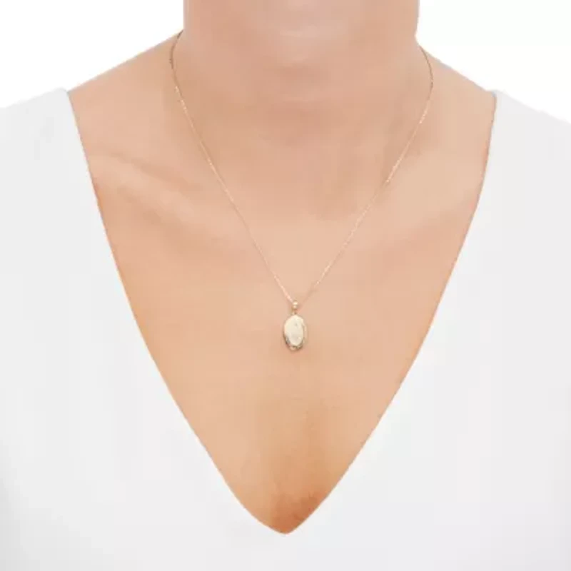 14K Yellow Gold Medal Pendant Necklace