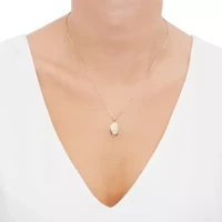 14K Yellow Gold Medal Pendant Necklace