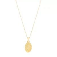 14K Yellow Gold Medal Pendant Necklace