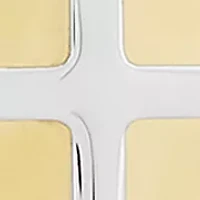 Oval Shape with Cross Pendant Necklace with 18" Rope Chain in 14K Yellow Gold