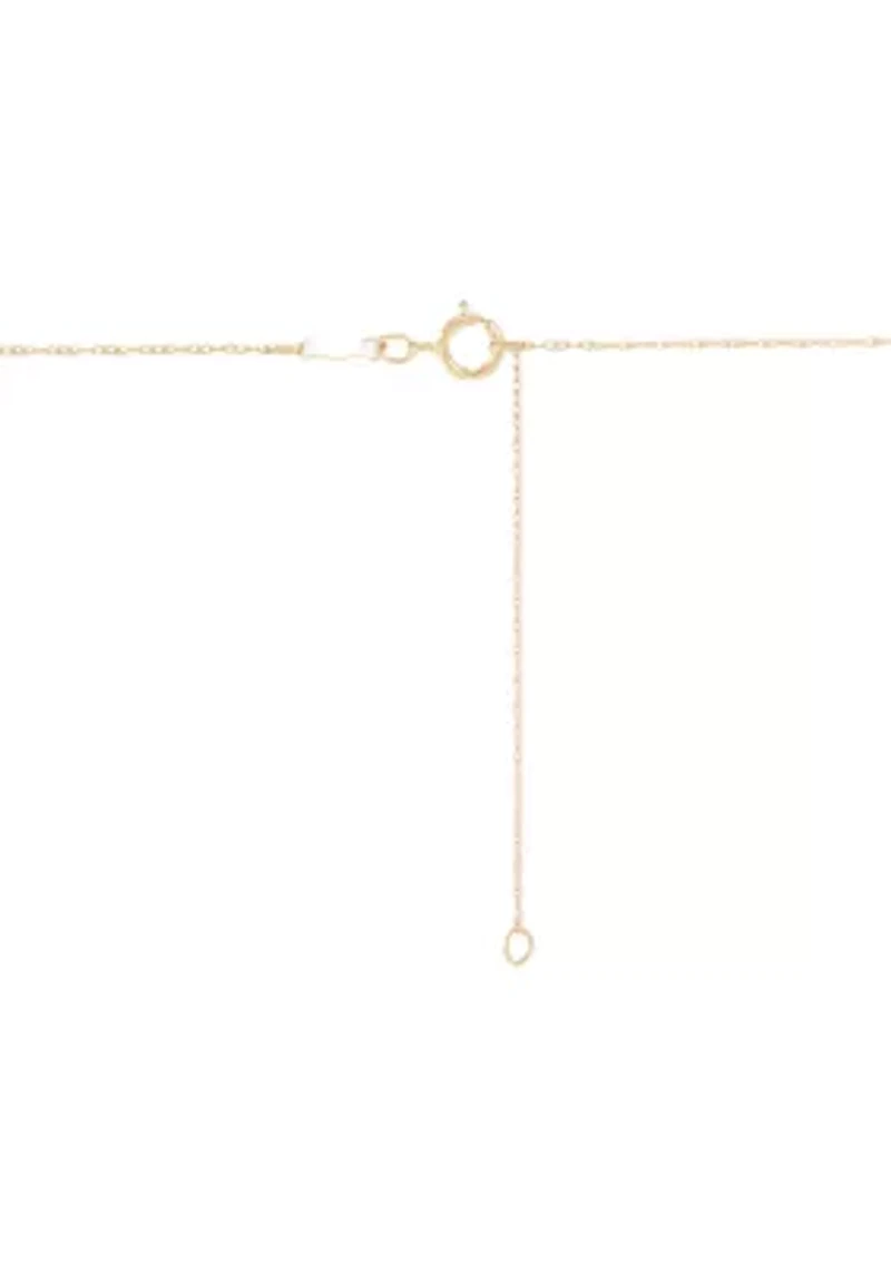 Butterfly Coin Pendant with 18" Rope Chain in 14K Yellow Gold