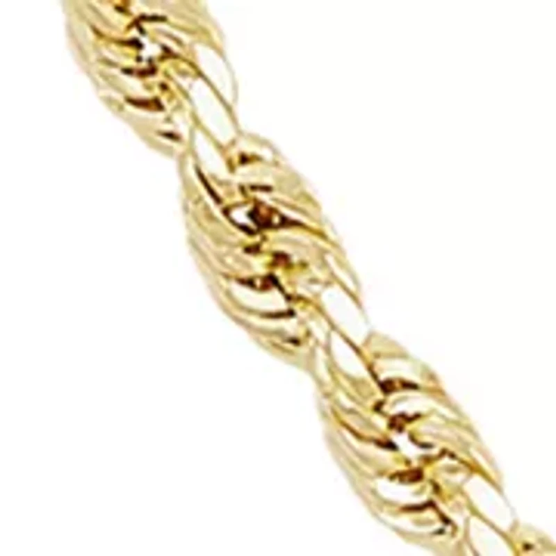 Hollow Glitter Rope Chain Necklace in 14K Yellow Gold