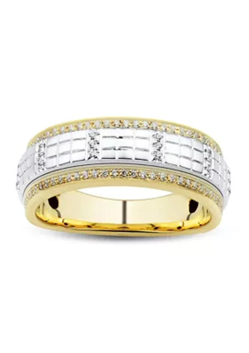 1/3 ct. t.w Diamond Gents Ring in 10K Yellow and White Gold