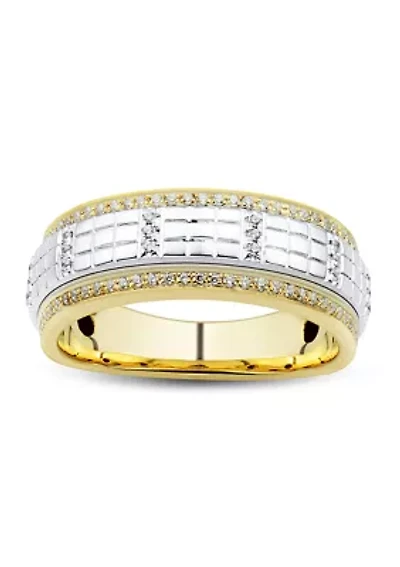 1/3 ct. t.w Diamond Gents Ring in 10K Yellow and White Gold