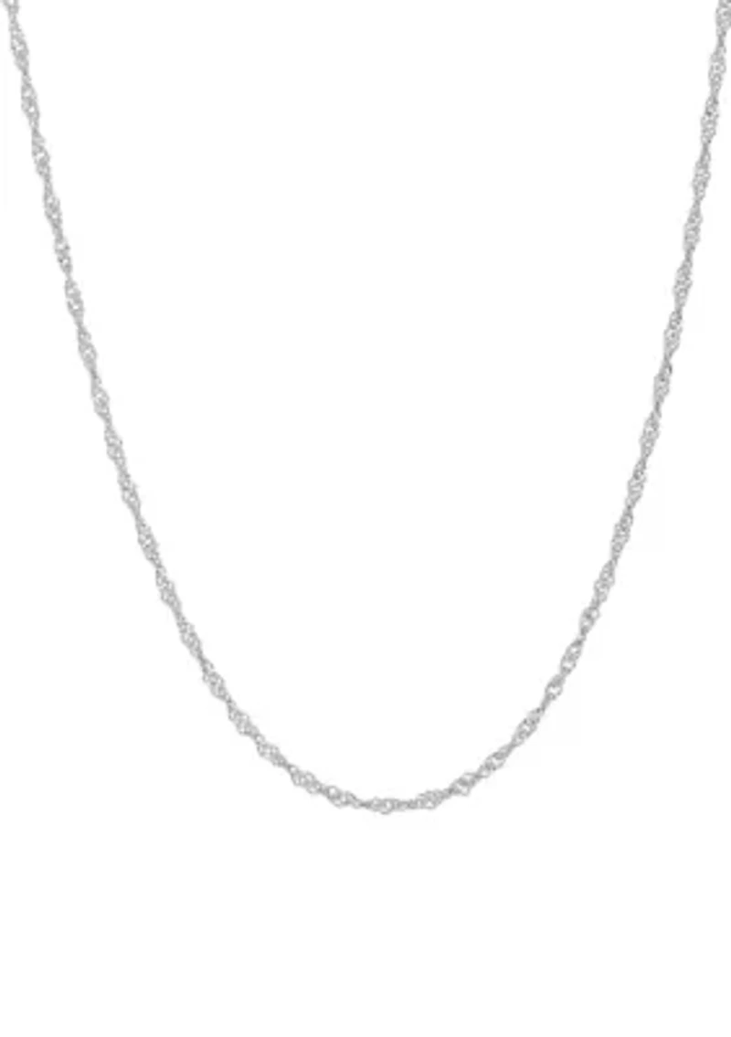Solid Singapore Chain in 14K White Gold