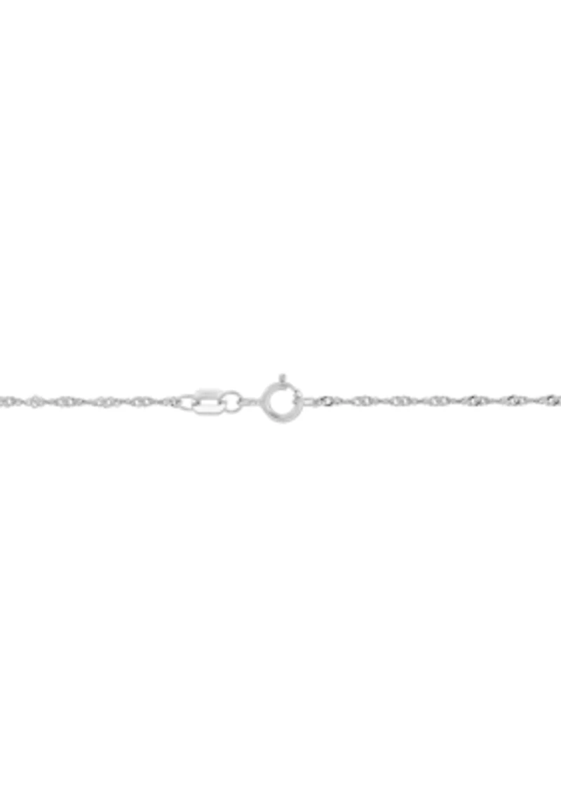 Solid Singapore Chain in 14K White Gold