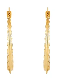 Fancy Hoop Earrings in 14K Yellow Gold