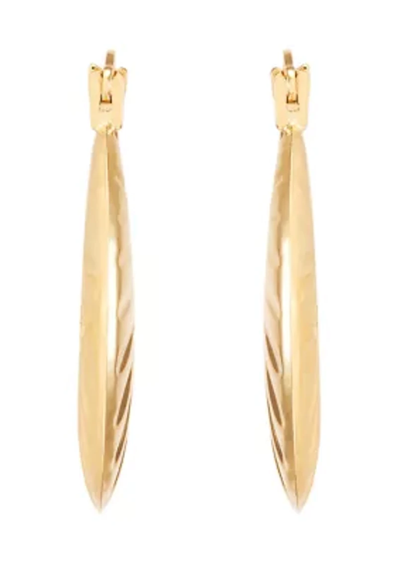 Ribbed Hoop Earrings in 14K Yellow Gold
