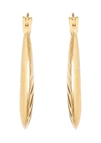 Ribbed Hoop Earrings in 14K Yellow Gold