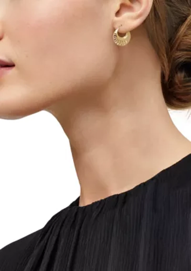 Ribbed Hoop Earrings in 14K Yellow Gold