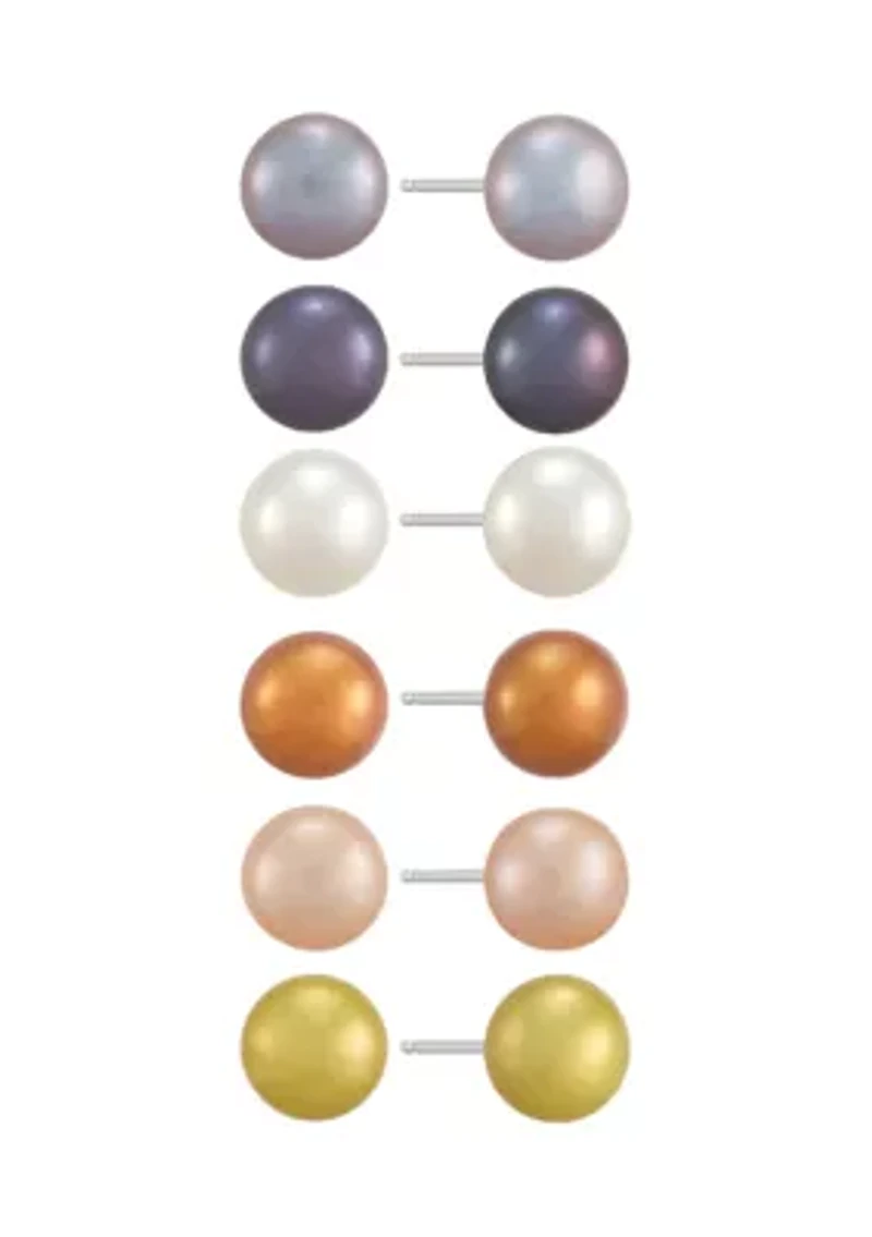 12 ct. t.w. Freshwater Pearl Earrings Set in Sterling Silver