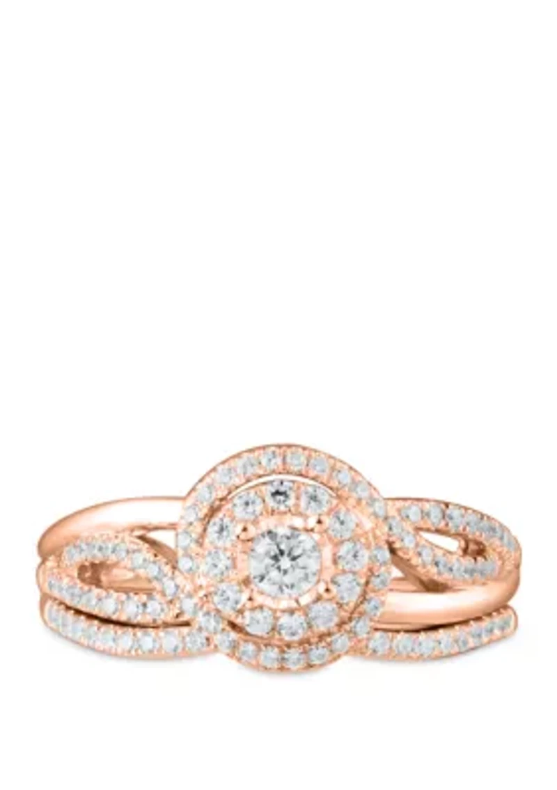 My Forever 1/2 ct. t.w. Diamond Bridal Ring Set in 10k Rose Gold