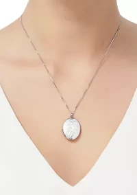 Photo Oval Locket with 18" Chain in Sterling Silver and Stainless