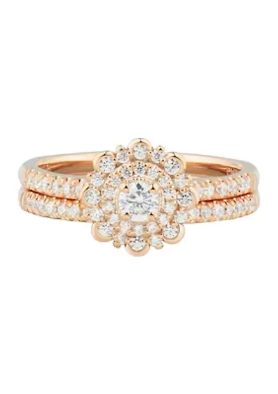 1/2 ct. t.w Diamond Bridal Ring Set in 14K Rose Gold
