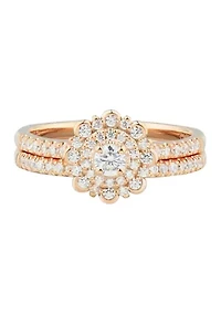 1/2 ct. t.w Diamond Bridal Ring Set in 14K Rose Gold