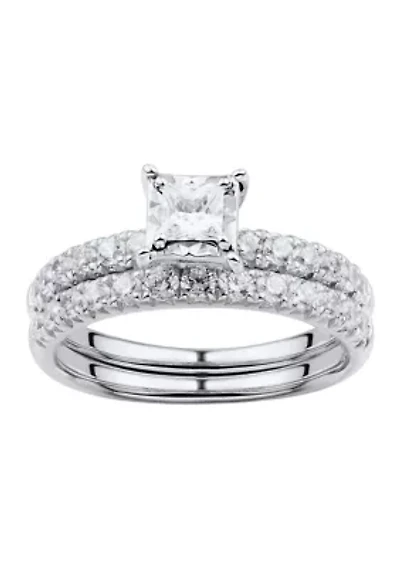 1 ct. t.w. Diamond Bridal Ring Set 10K White Gold