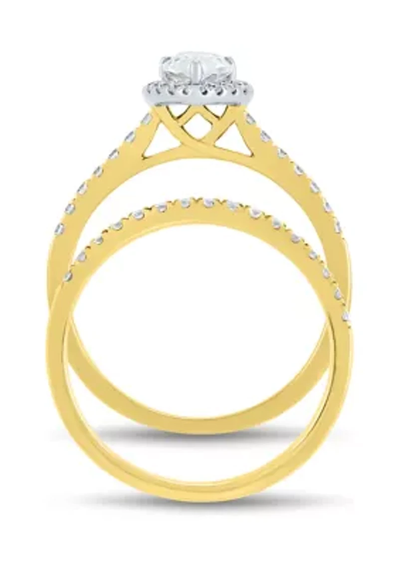 1 ct. t.w. Lab Created Diamond Bridal Set Ring in 14K Yellow Gold