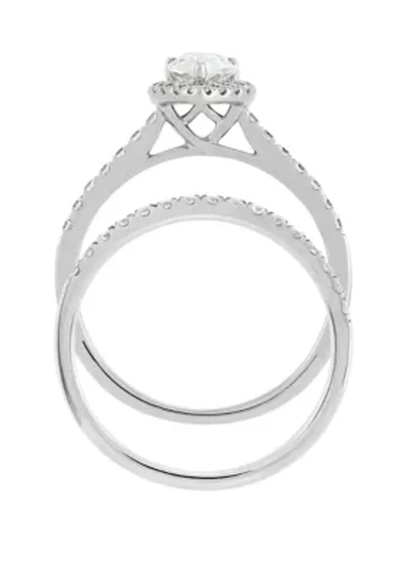 1 ct. t.w. Lab Created Diamond Bridal Set Ring in 14K White Gold