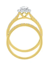1 ct. t.w. Lab Created Diamond Bridal Ring Set in 14K Yellow Gold