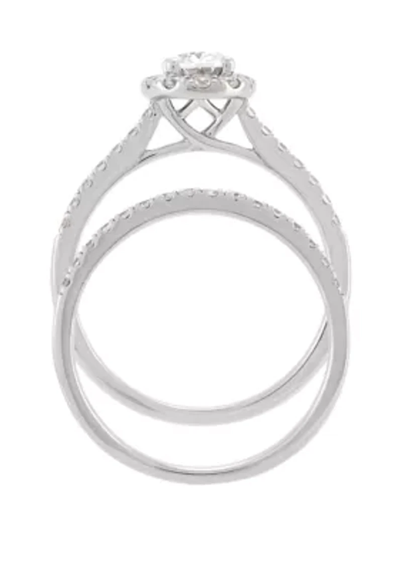 1 ct. t.w. Lab Created Diamond Bridal Ring Set in 14K White Gold