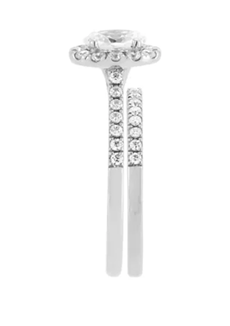 1 ct. t.w. Lab Created Diamond Bridal Ring Set in 14K White Gold