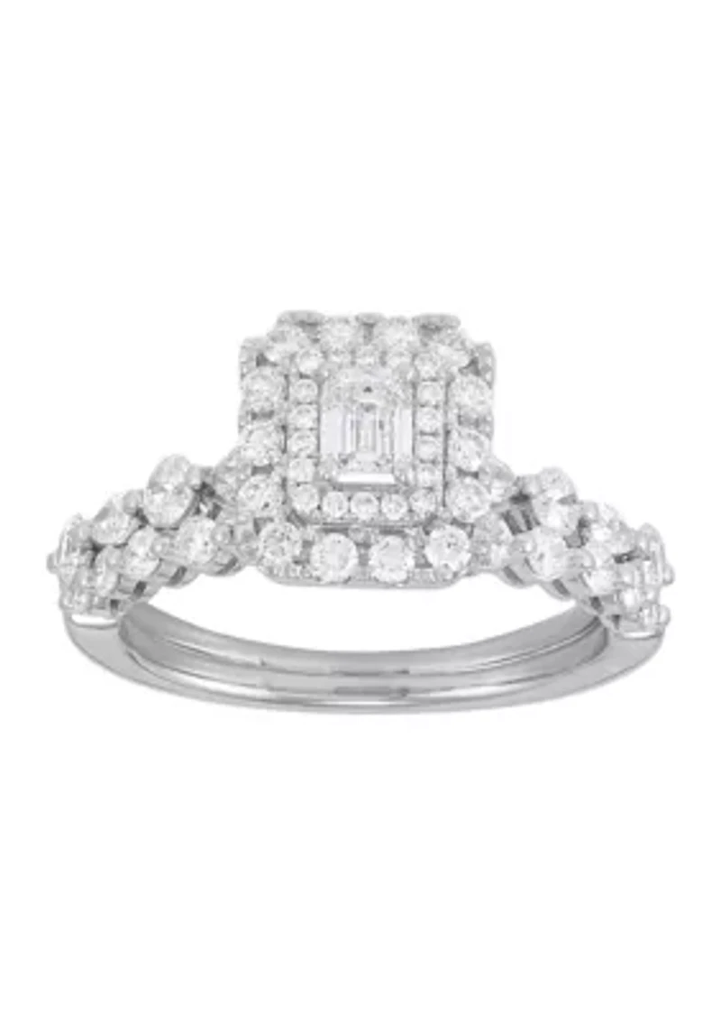 1.5 ct. t.w. Diamond Bridal Ring Set in 14K White Gold