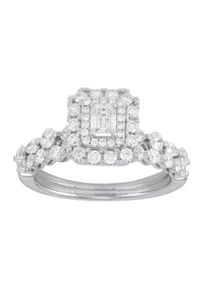 1.5 ct. t.w. Diamond Bridal Ring Set in 14K White Gold